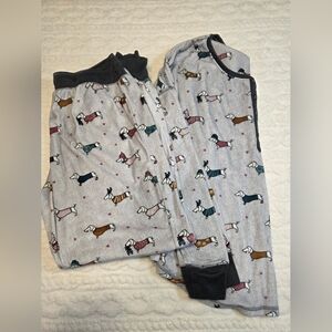 Secret Treasures Gray Dachshund Print Pajama Set - Size M